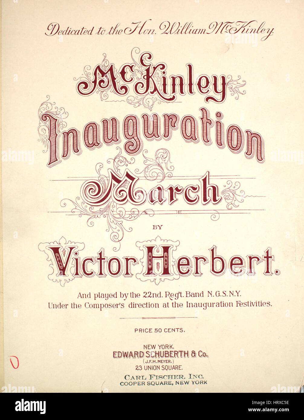 Sheet music cover image of the song 'McKinley Inauguration March', with ...