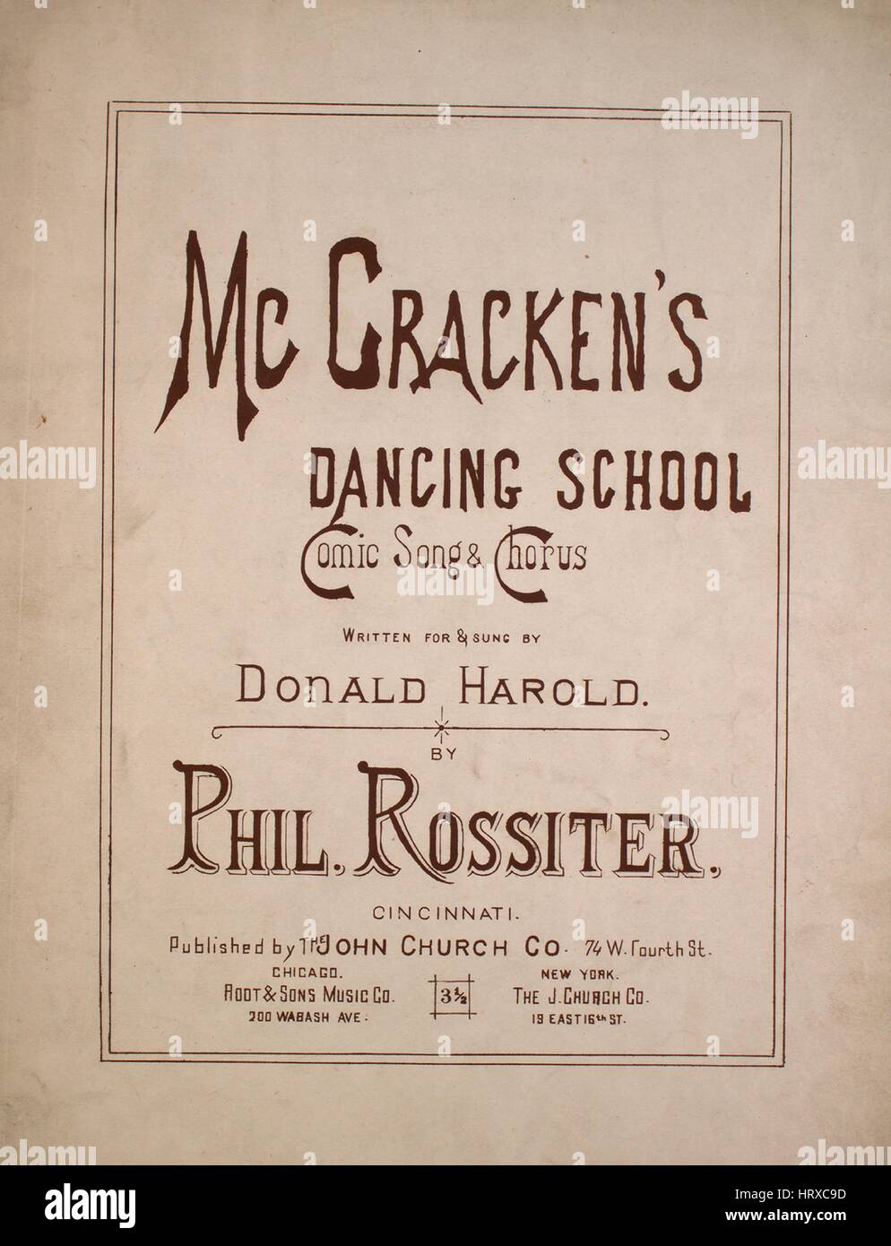 Sheet music cover image of the song 'McCracken's Dancing School Comic ...