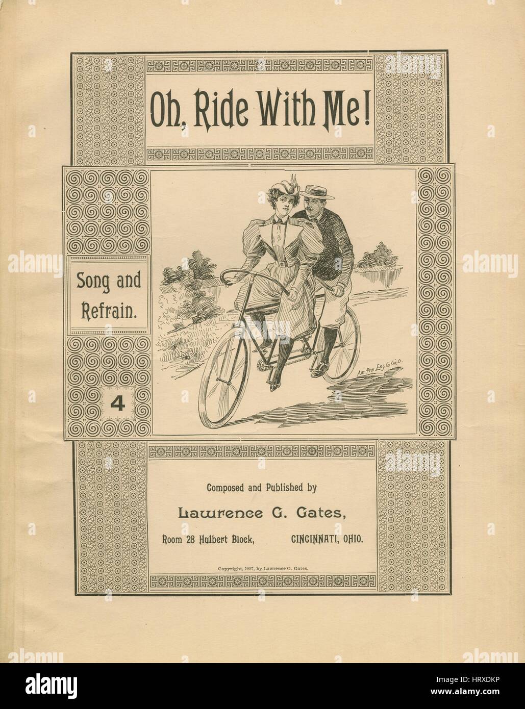 Sheet music cover image of the song 'Oh, Ride With Me! Song and Refrain ...