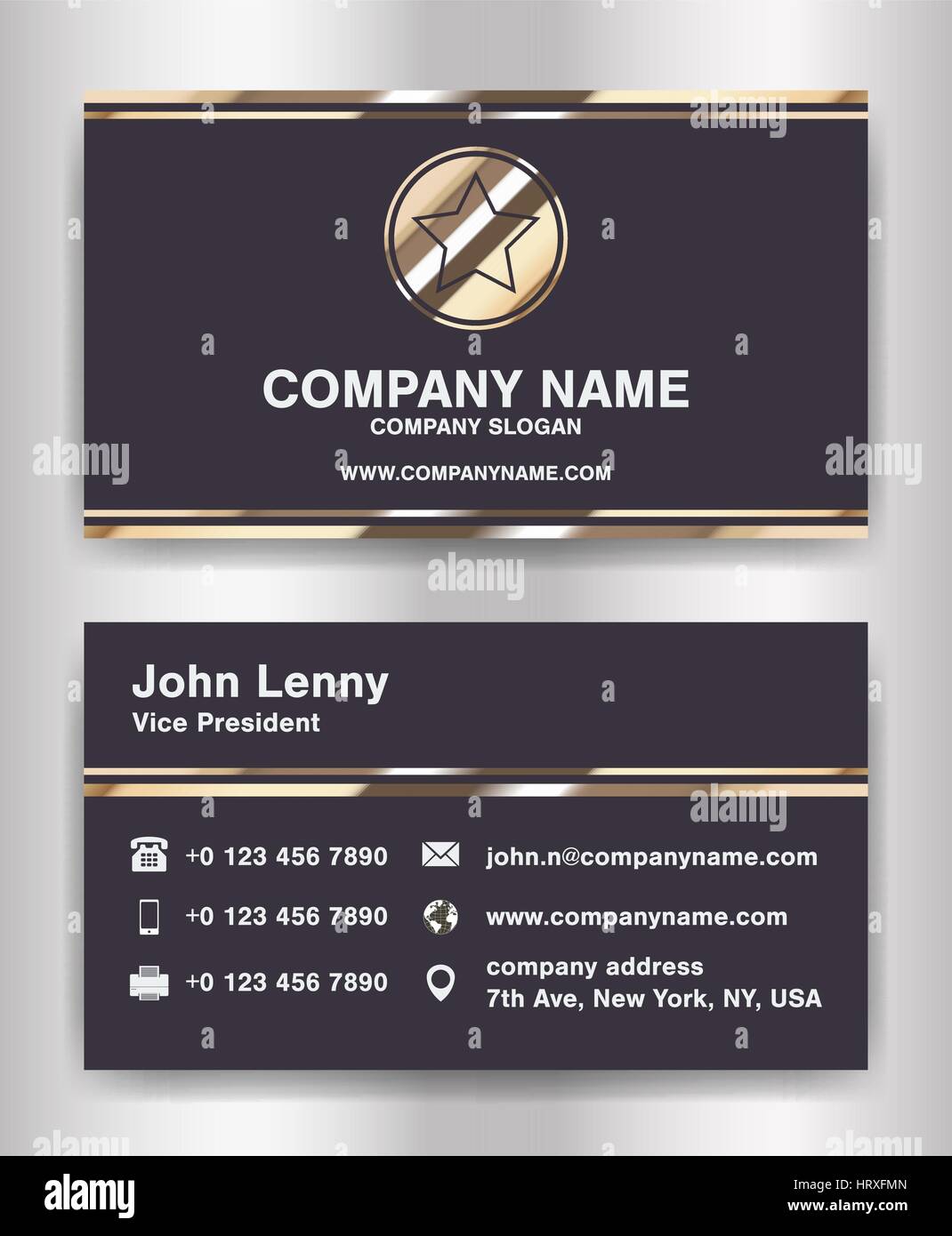 simple black and gold theme business name card template vector Stock Vector Image & Art Alamy