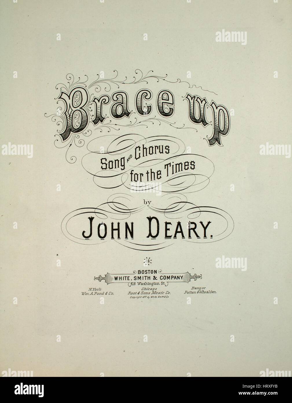 Sheet music cover image of the song 'Brace Up Song and Chorus for the