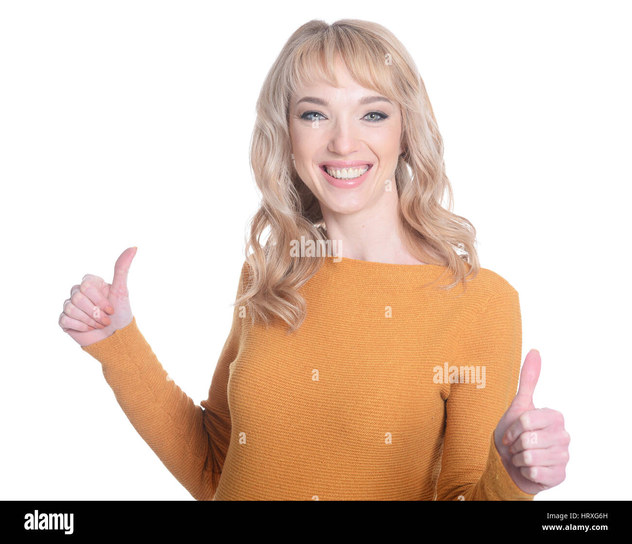 Portrait of a beautiful young girl on a white background Stock Photo ...