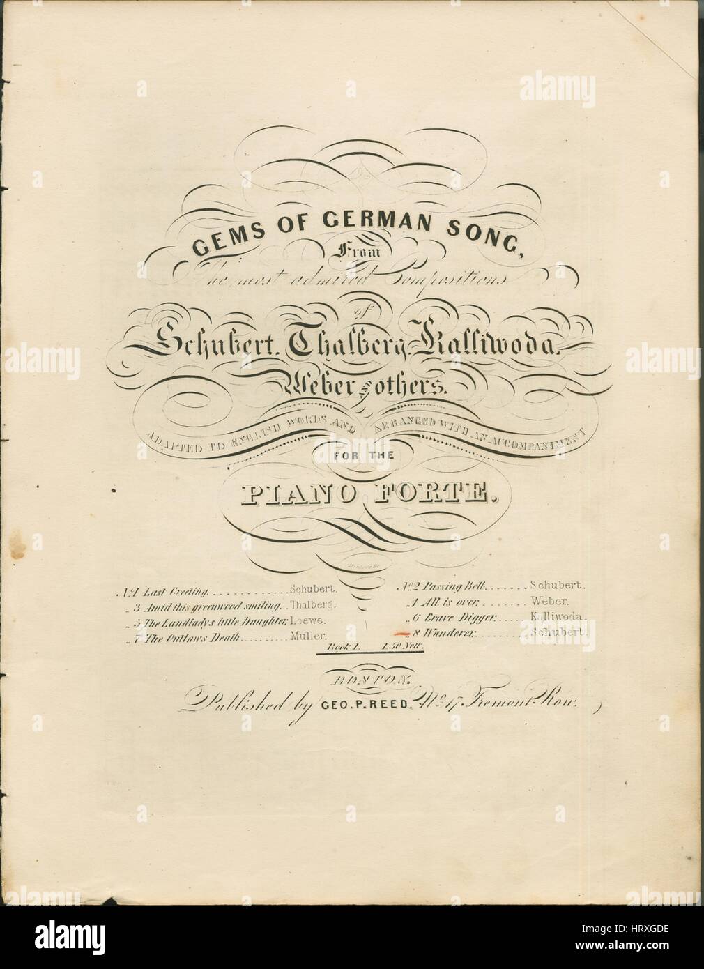 Sheet music cover image of the song 'Gems of German Song From the most ...