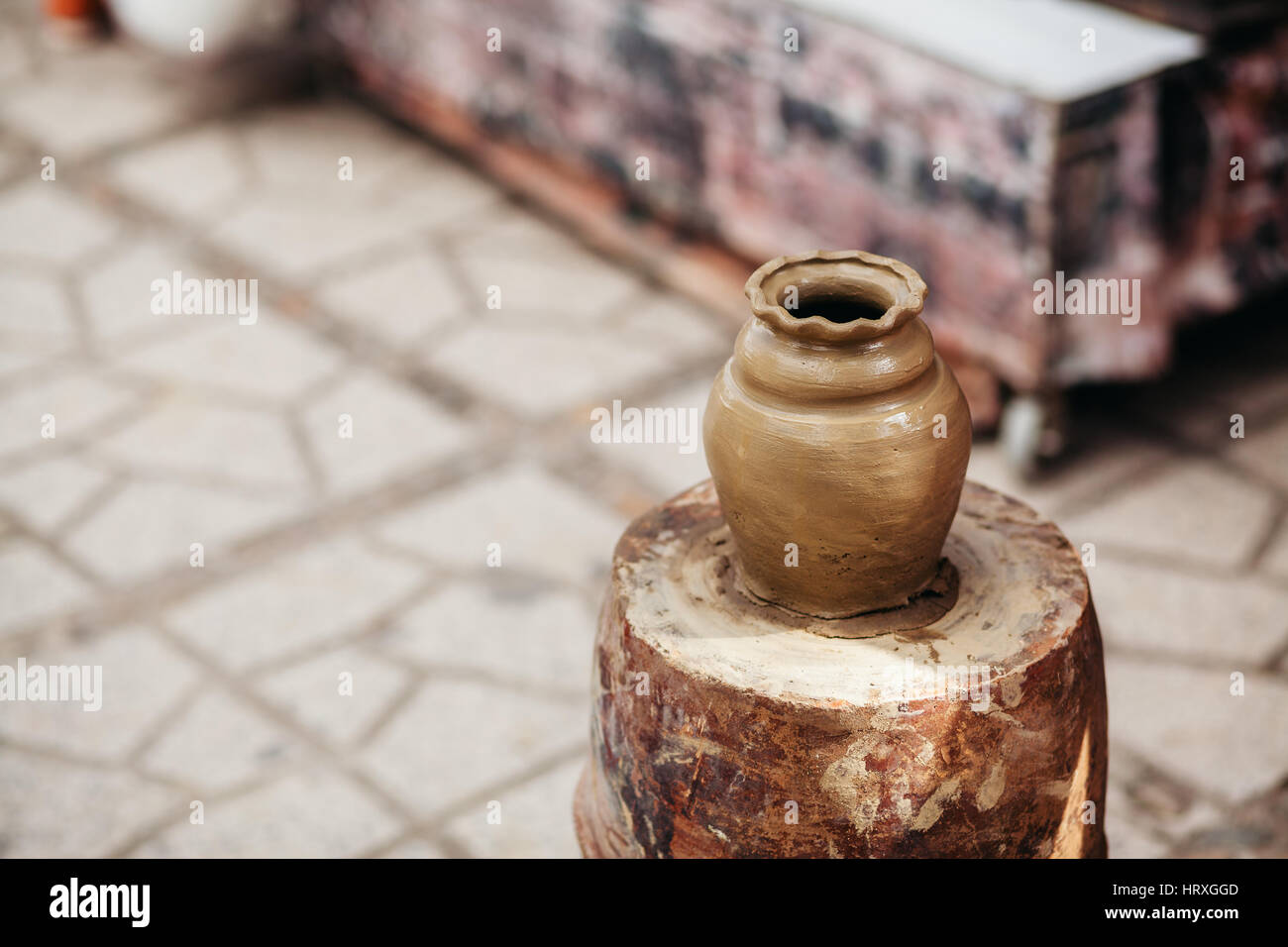 clay pot creation traditional handicraft in vietnam Stock Photo Alamy