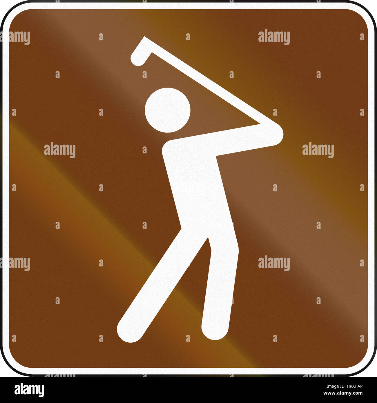 United States MUTCD guide road sign - Golf course Stock Photo - Alamy