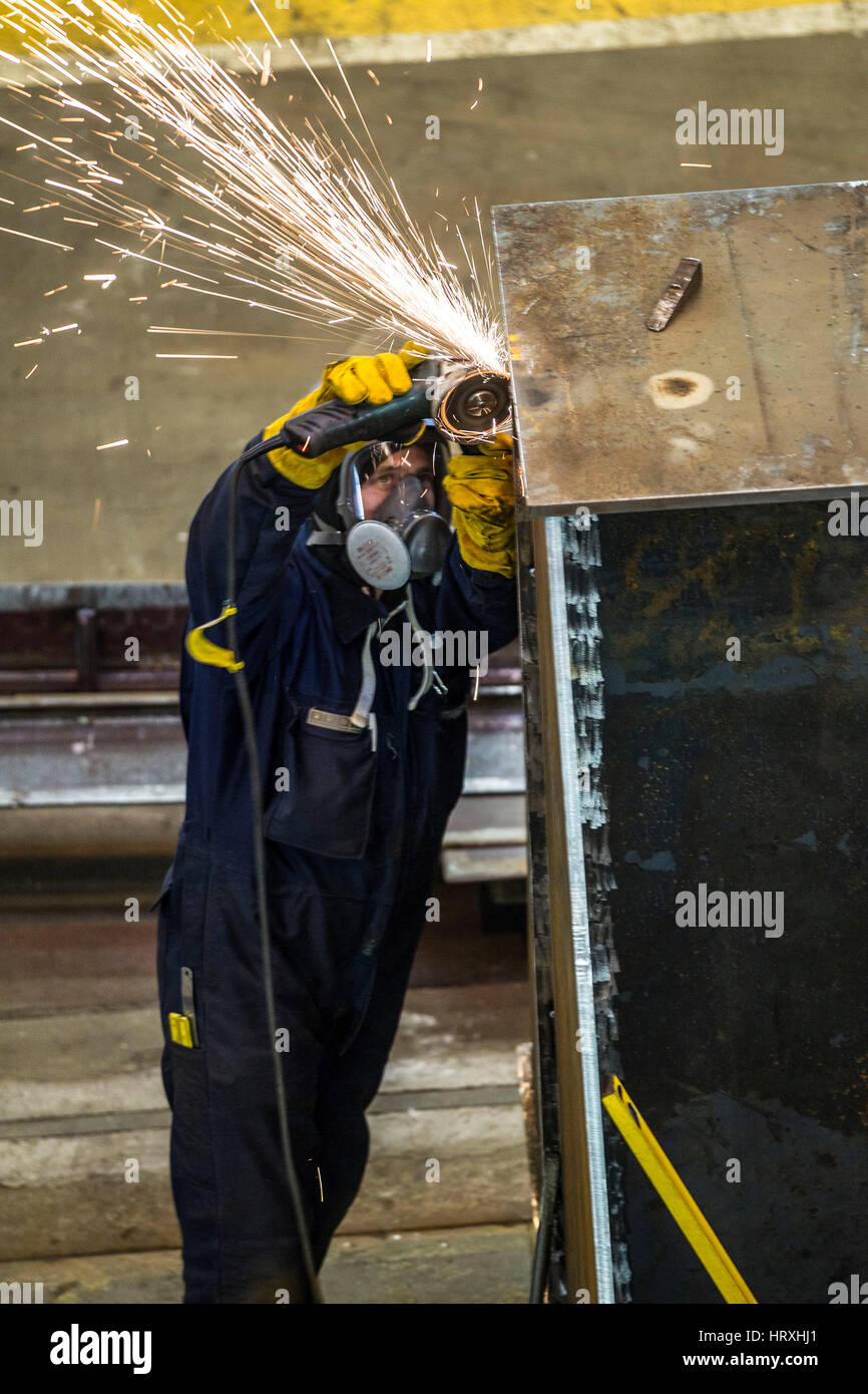 Welders working in heavy industry Stock Photo