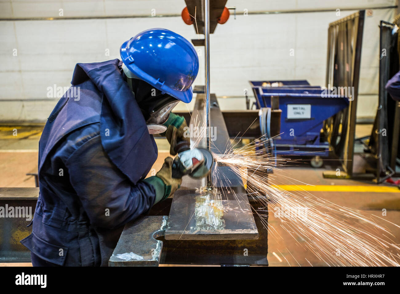 Welders working in heavy industry Stock Photo