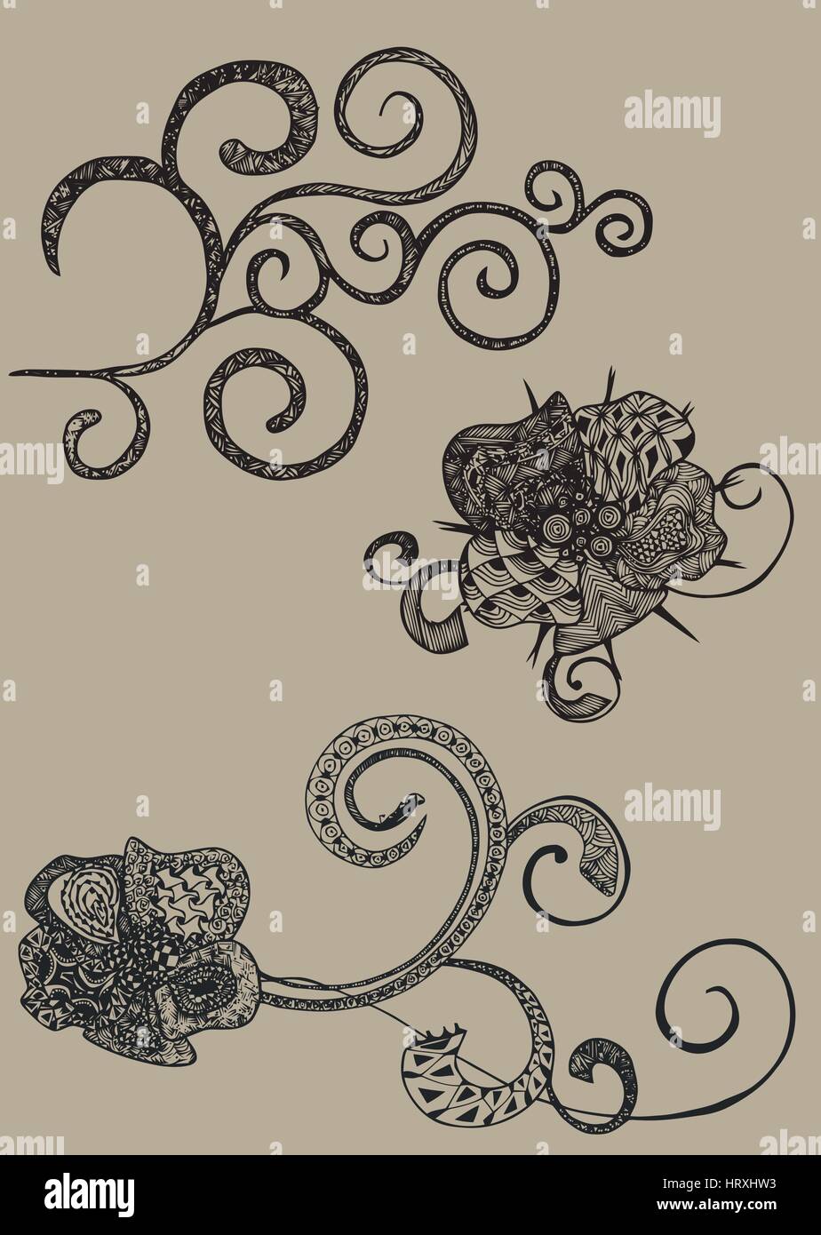 zentangle abstract flowers vector Stock Vector Image & Art - Alamy