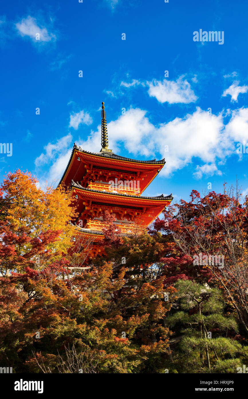 Attraction in Japan. The Kiyomizu temple, Kyoto, Japan. Stock Photo