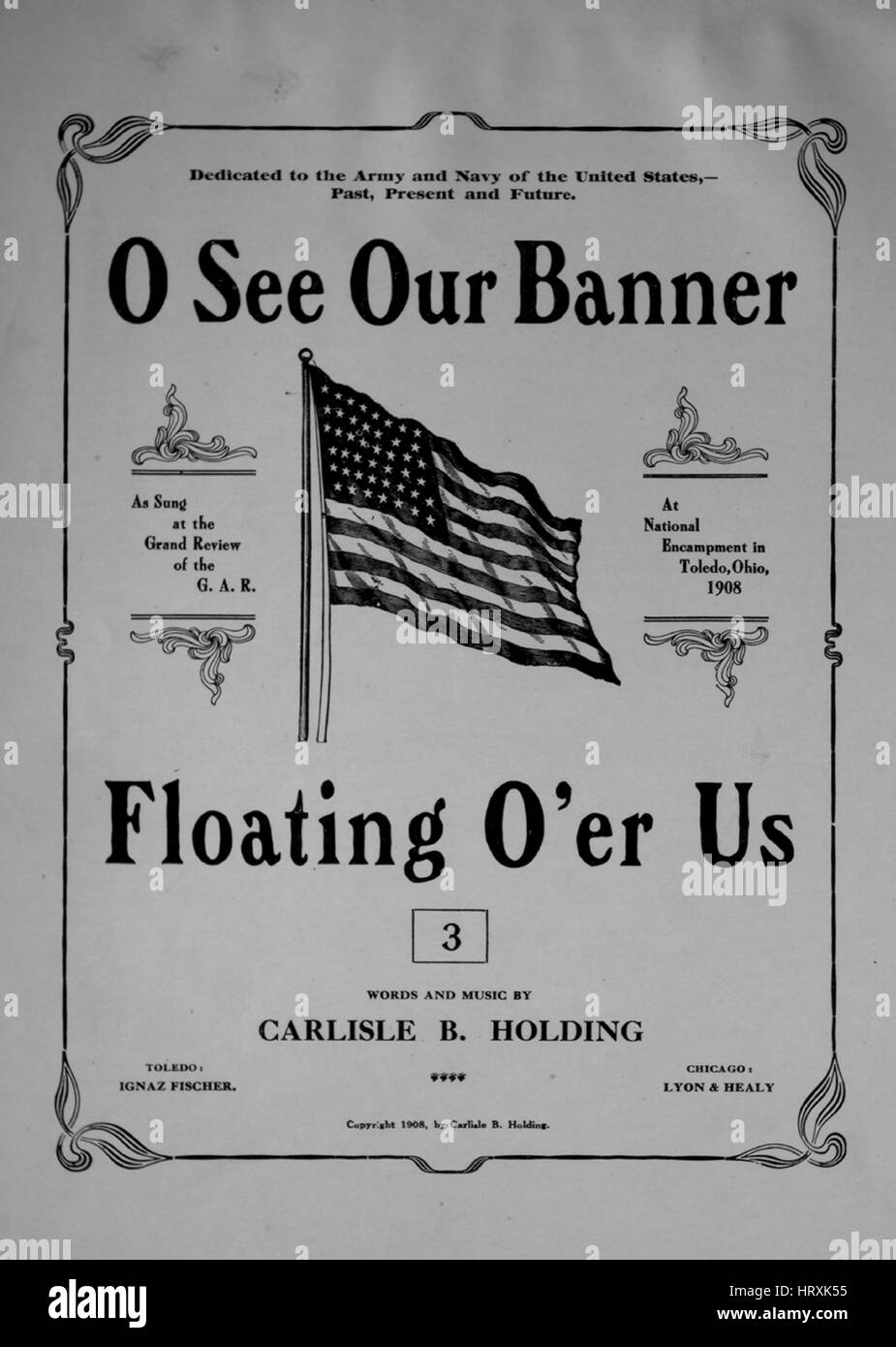 Sheet Music Cover Image Of The Song O See Our Banner Floating O