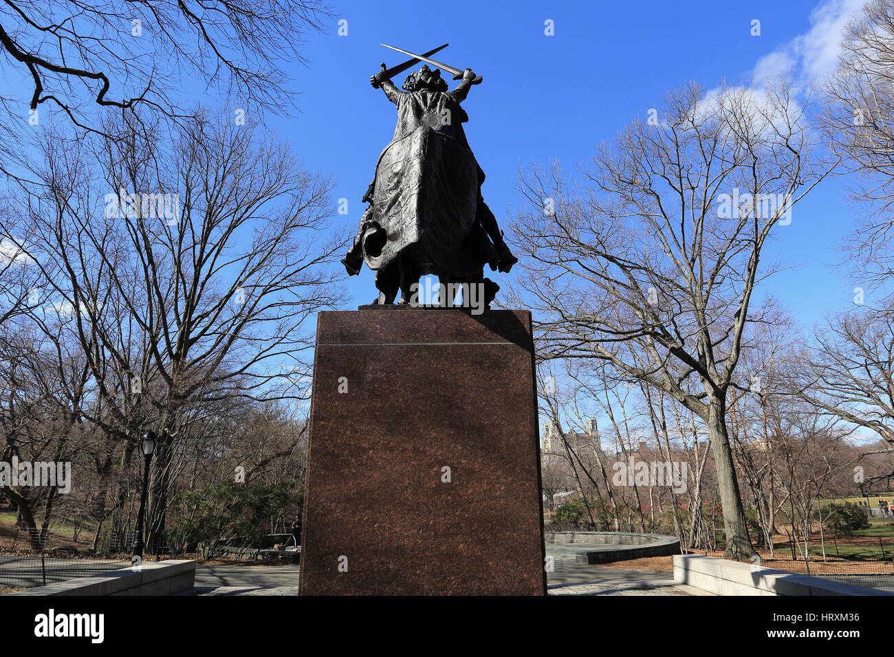 Statue of King Wladyslaw Jagiello of Poland Central Park New York City Stock Photo