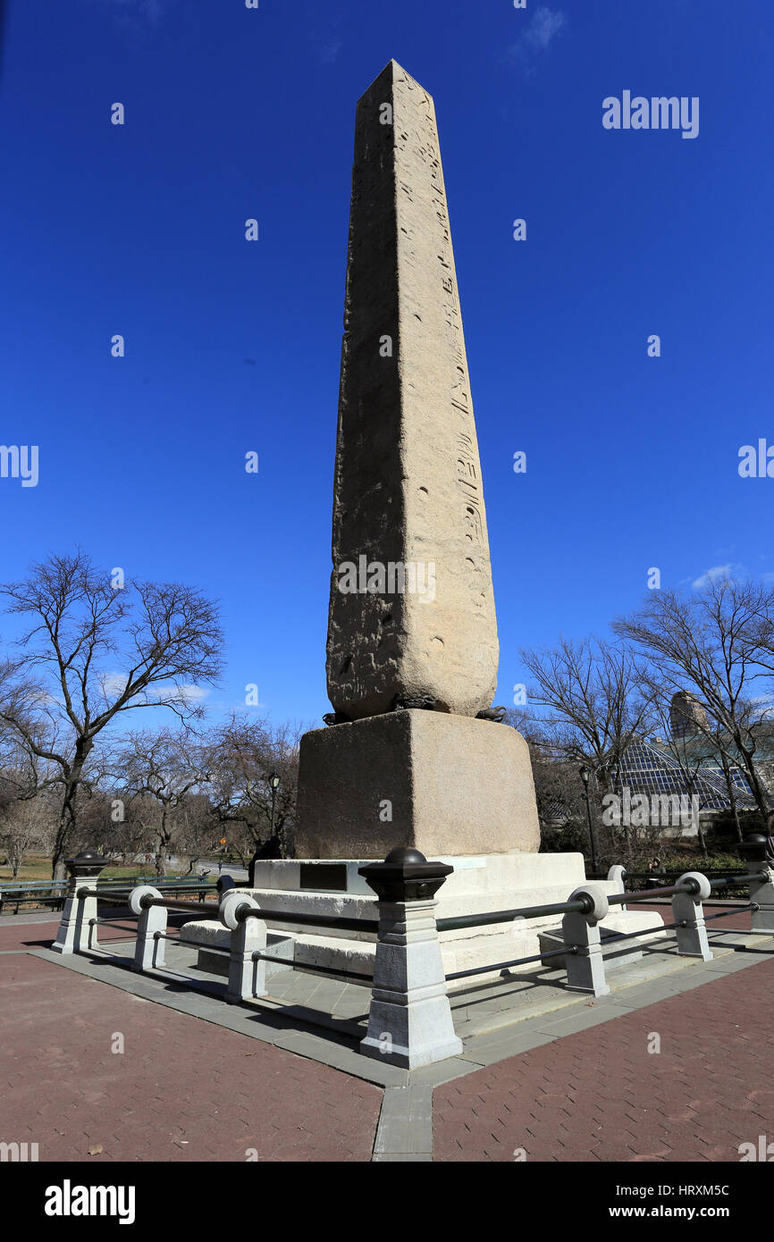 Cleopatra's Needle ancient Egyptian obelisk Central Park New York City Stock Photo