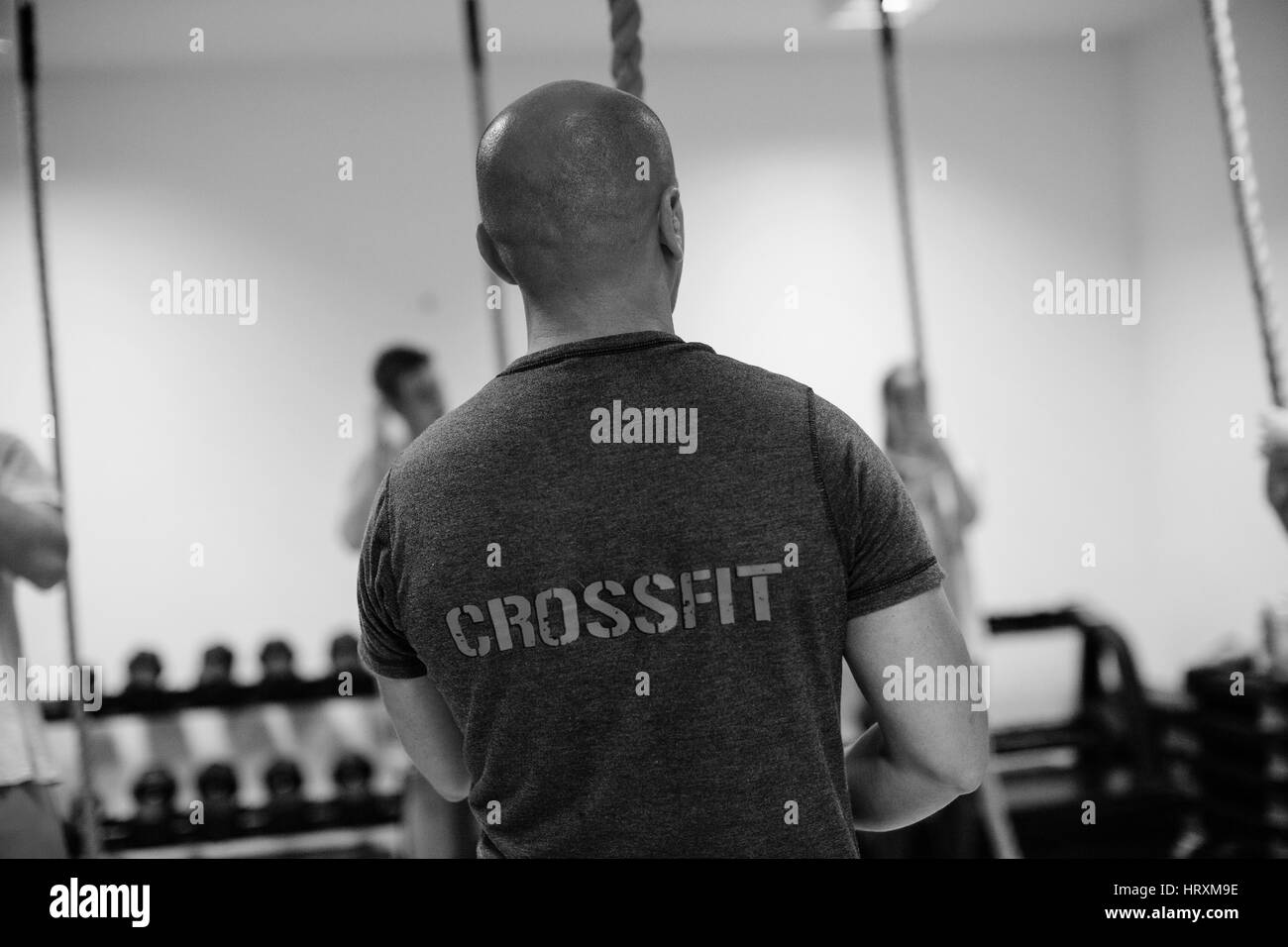 Work out exercise group Black and White Stock Photos & Images - Alamy