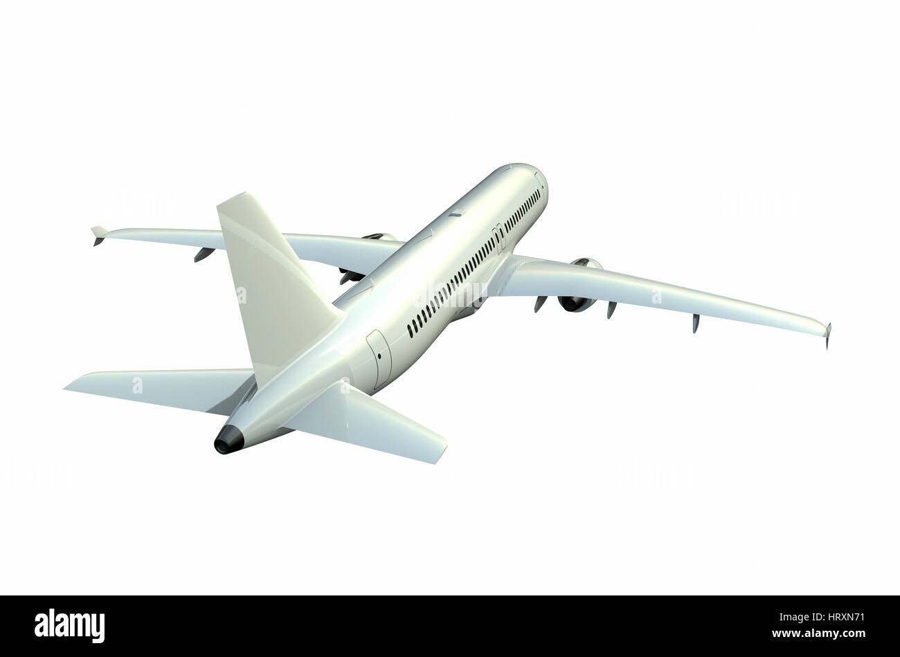 Airplane isolated on white background 3D rendering Stock Photo - Alamy