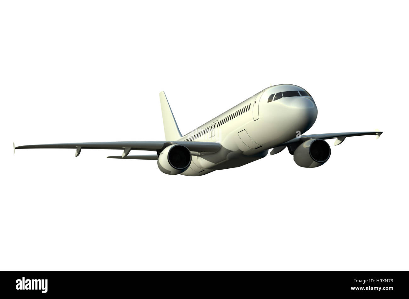 Airplane isolated on white background 3D rendering Stock Photo - Alamy