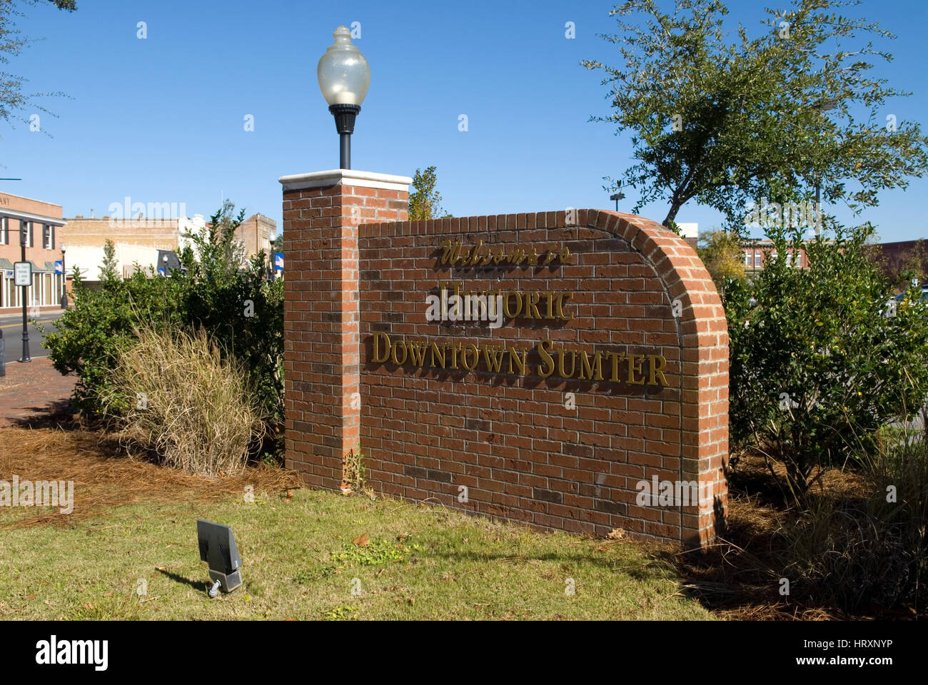 Historic Downtown Sumter sign, SC, USA Stock Photo Alamy