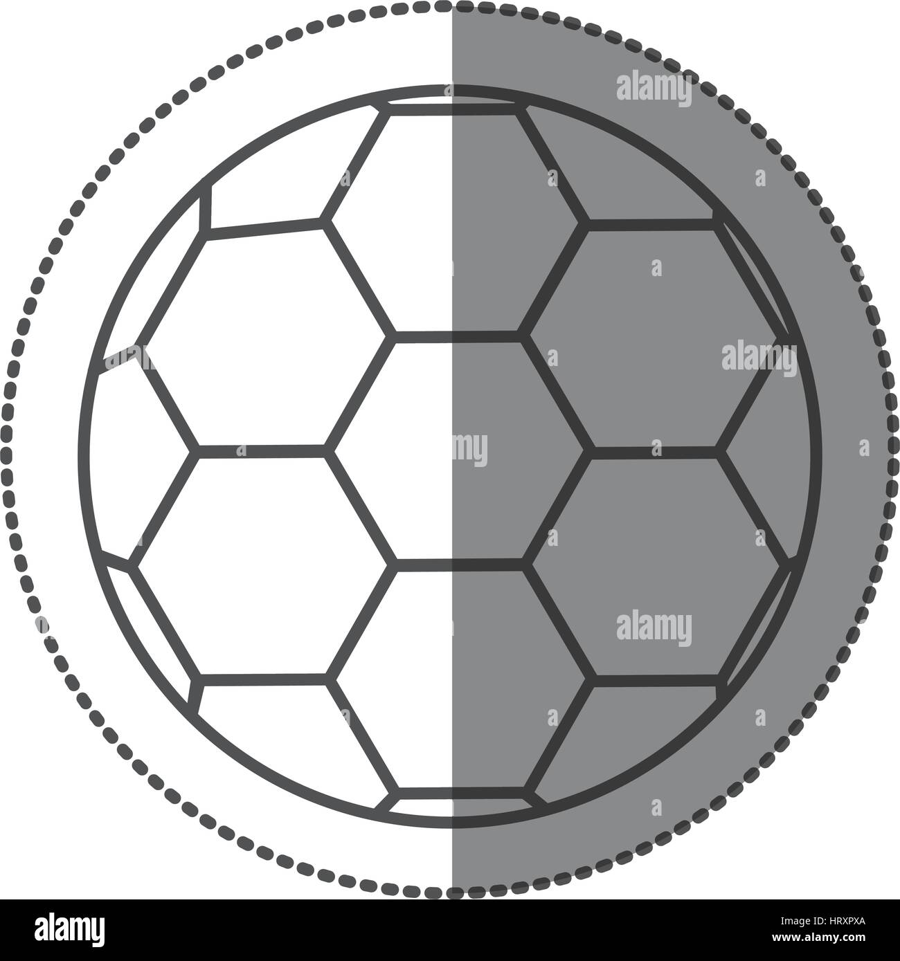 sticker grayscale contour with soccer ball Stock Vector Image & Art - Alamy