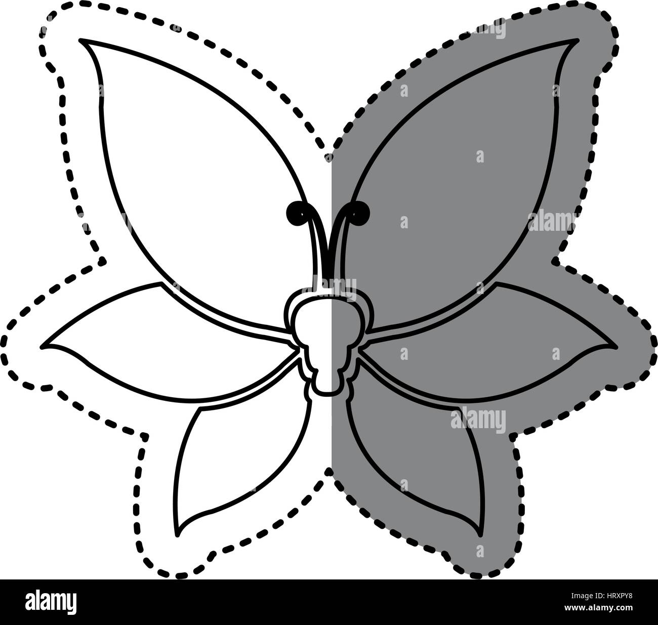 sticker shading silhouette butterfly insect icon Stock Vector Image ...