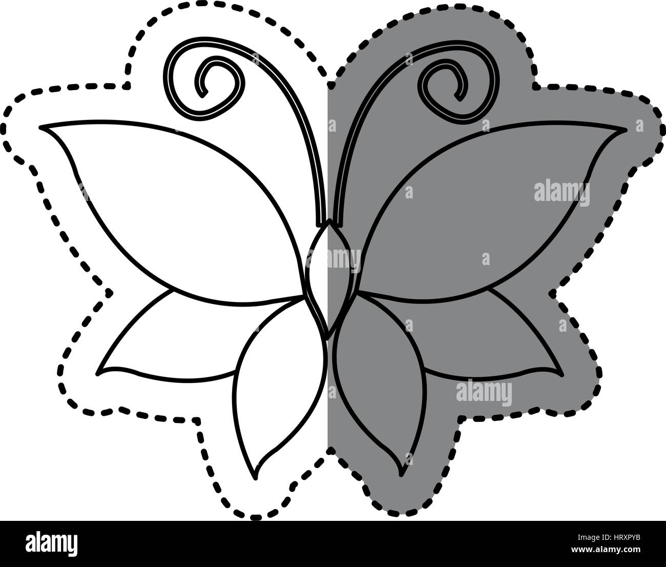 sticker shading sketch butterfly insect icon Stock Vector Image & Art ...