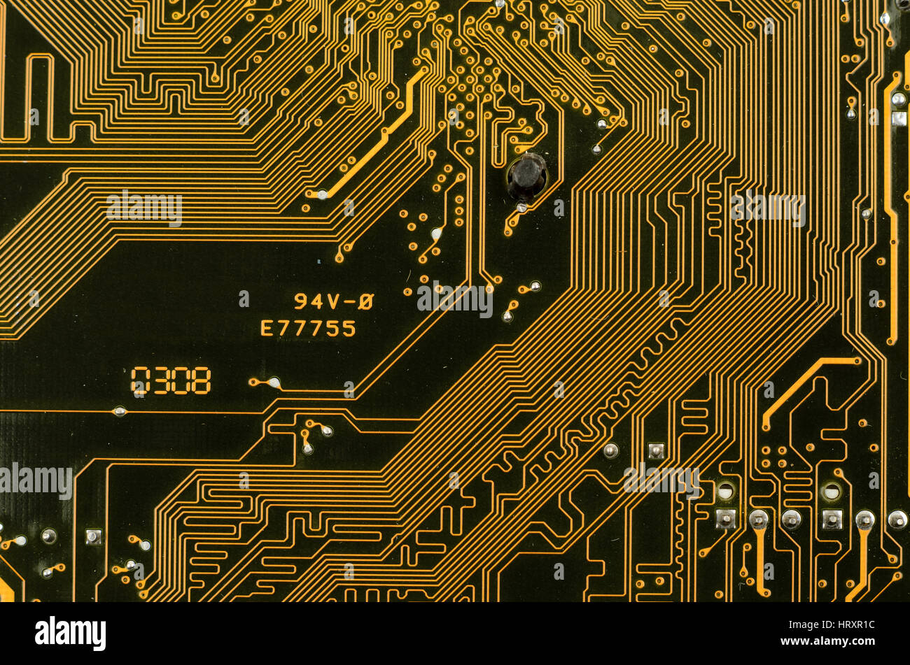 Electronic circuit plate background golden Stock Photo Alamy