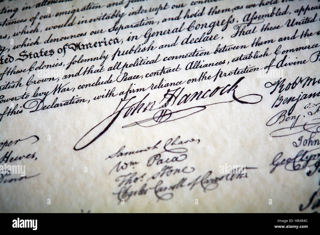 2017 Pieces of the Past 46 ** JOHN HANCOCK DECLARATION OF INDEPENDENCE