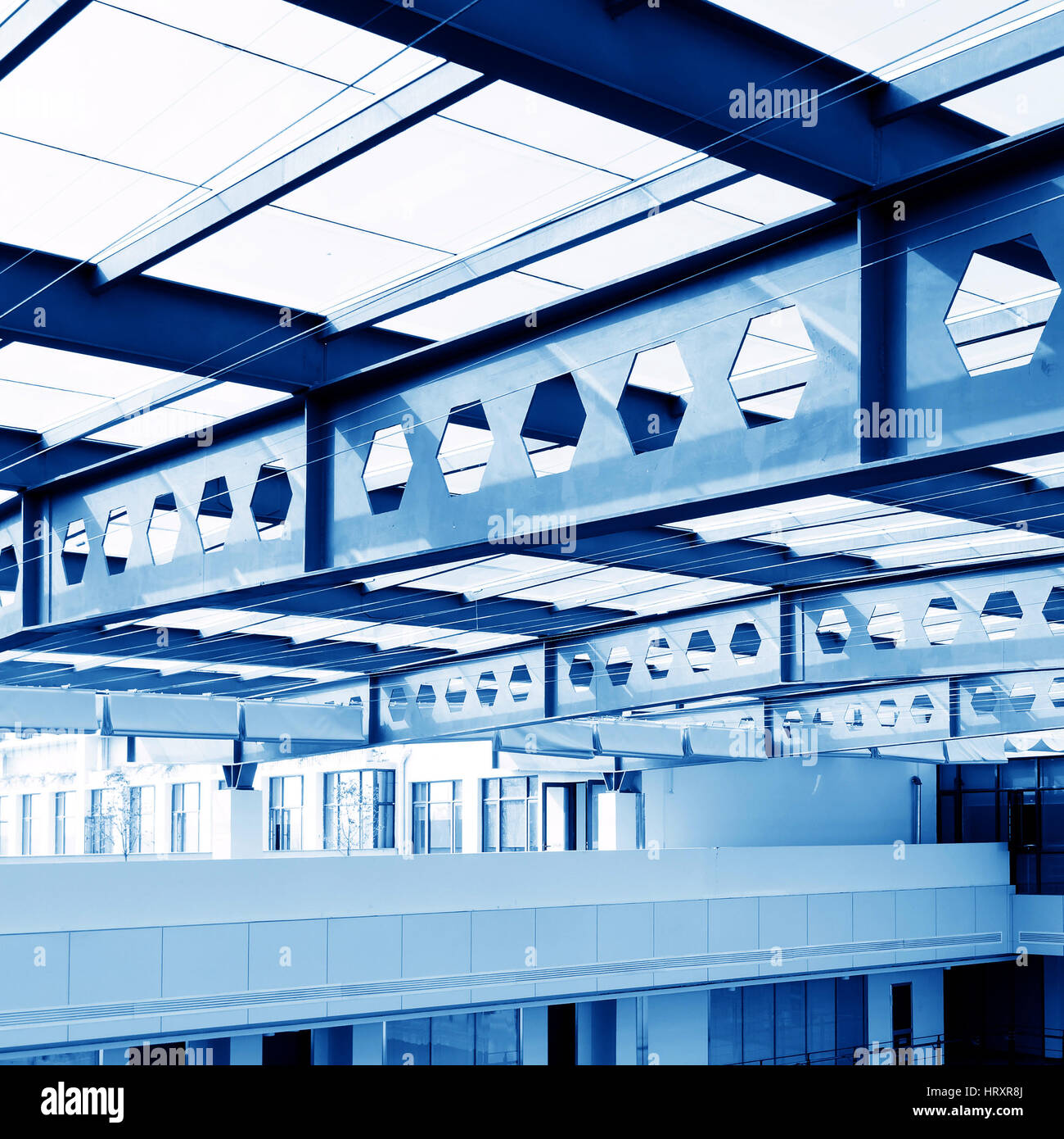Structural Glass Ceiling Abstract Modern Architecture With