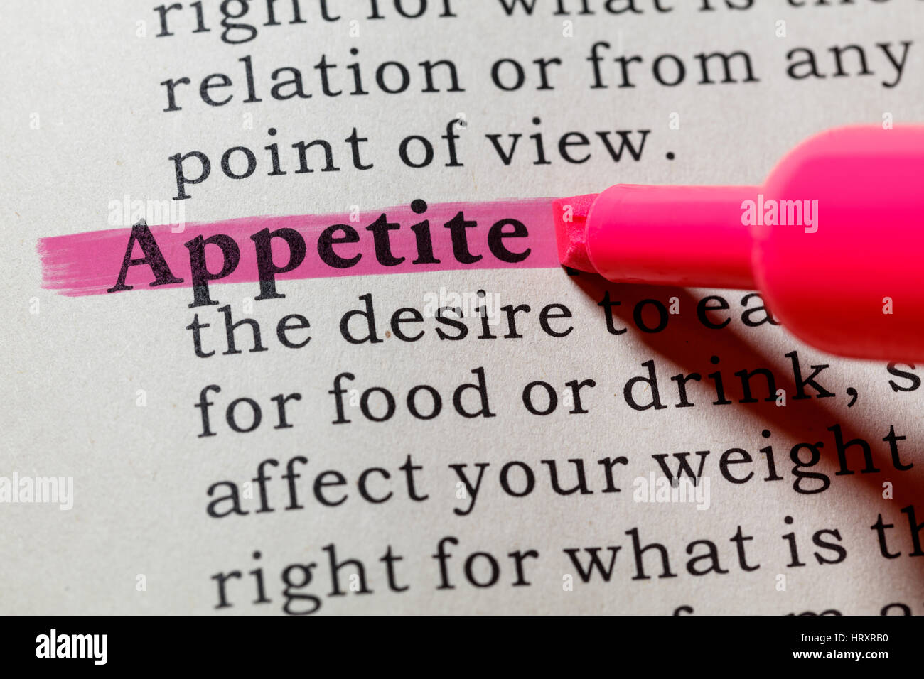 Fake Dictionary, Dictionary definition of the word appetite. including