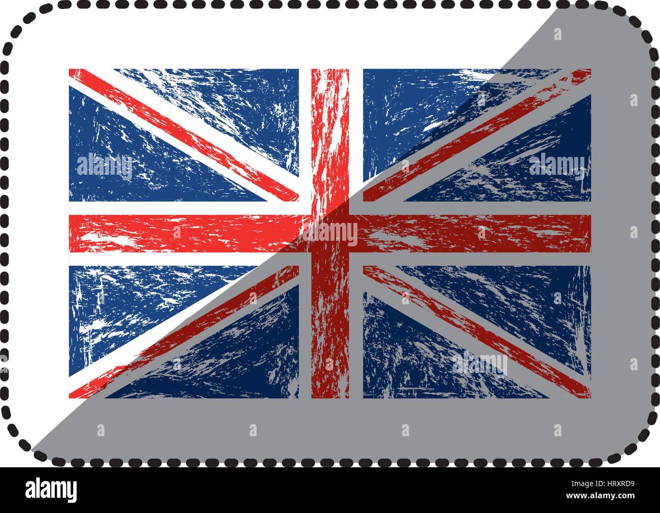sticker flag united kingdom with grunge texture Stock Vector Image ...