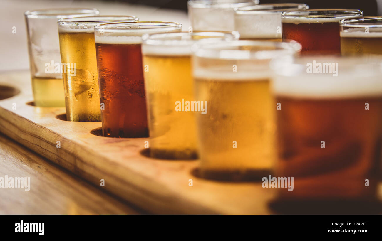 Flight of beers Stock Photo Alamy