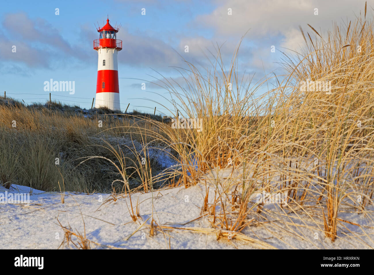 Lighthouse List East at the peninsula Elbow List, Sylt, North Frisia, Schleswig-Holstein, Germany, Europe Stock Photo