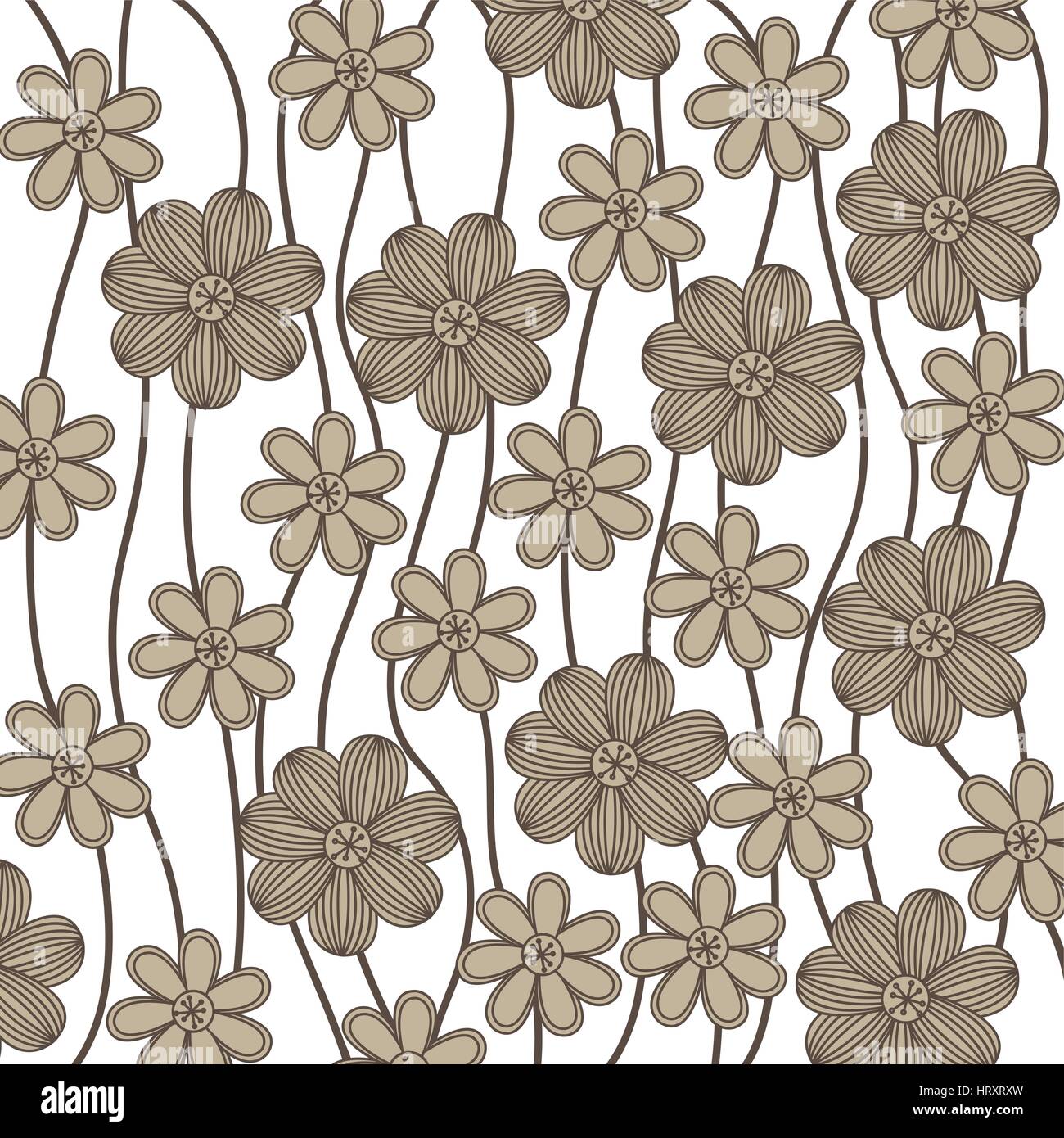 background in grayscale of creepers with flowers Stock Vector Image ...