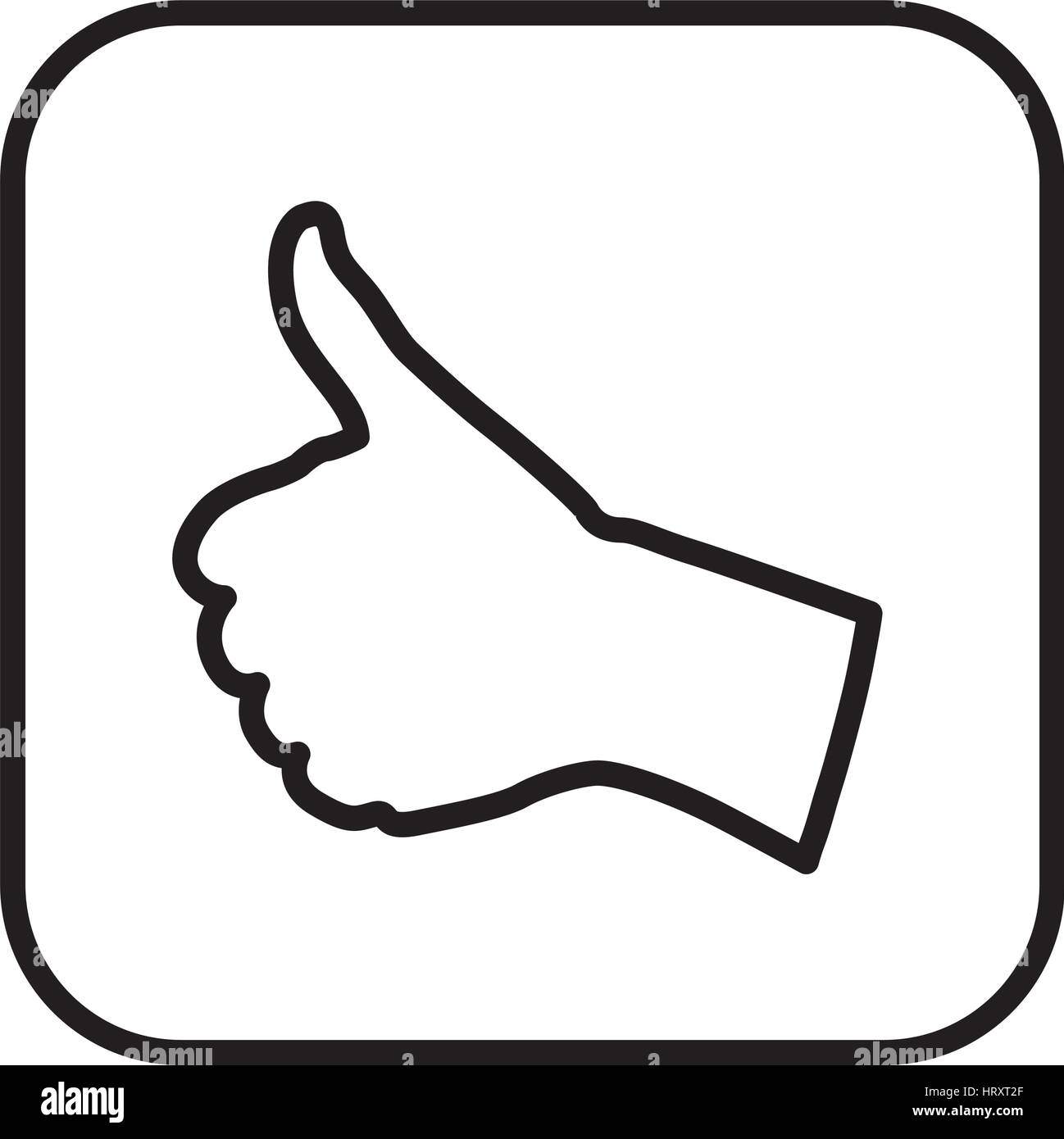 monochrome contour square with hand signal ok Stock Vector Image & Art ...