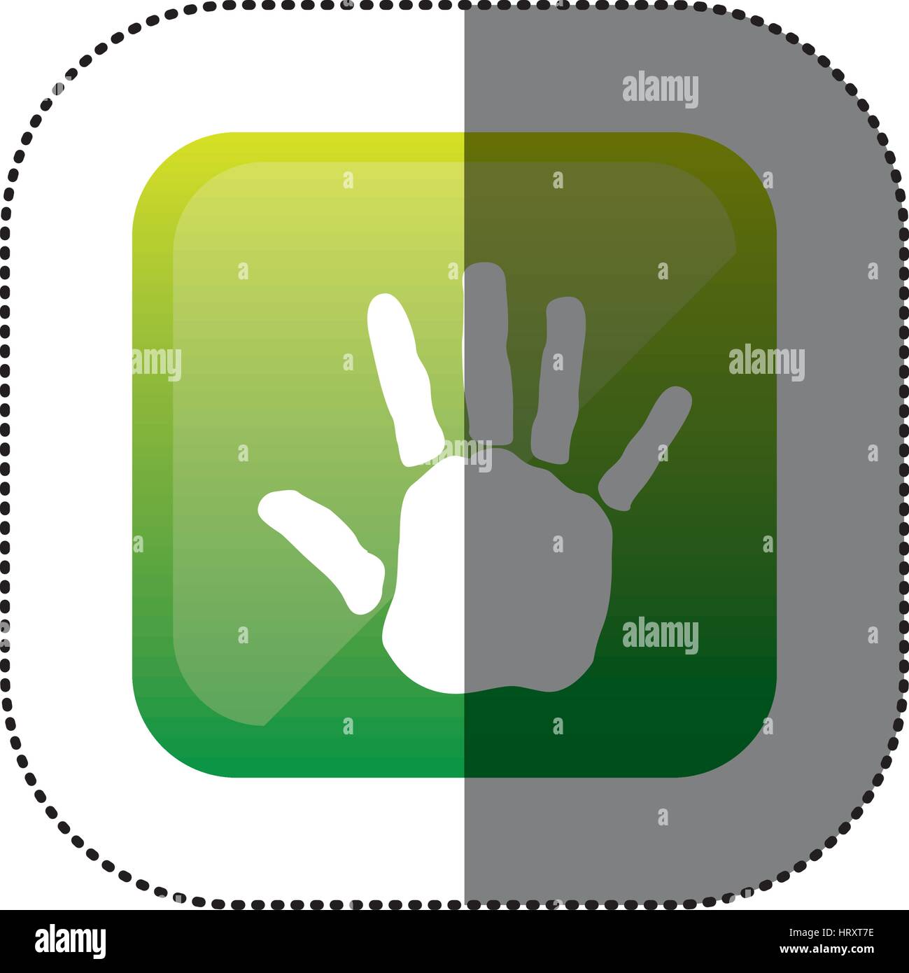 sticker color square with handprint icon Stock Vector Image & Art - Alamy