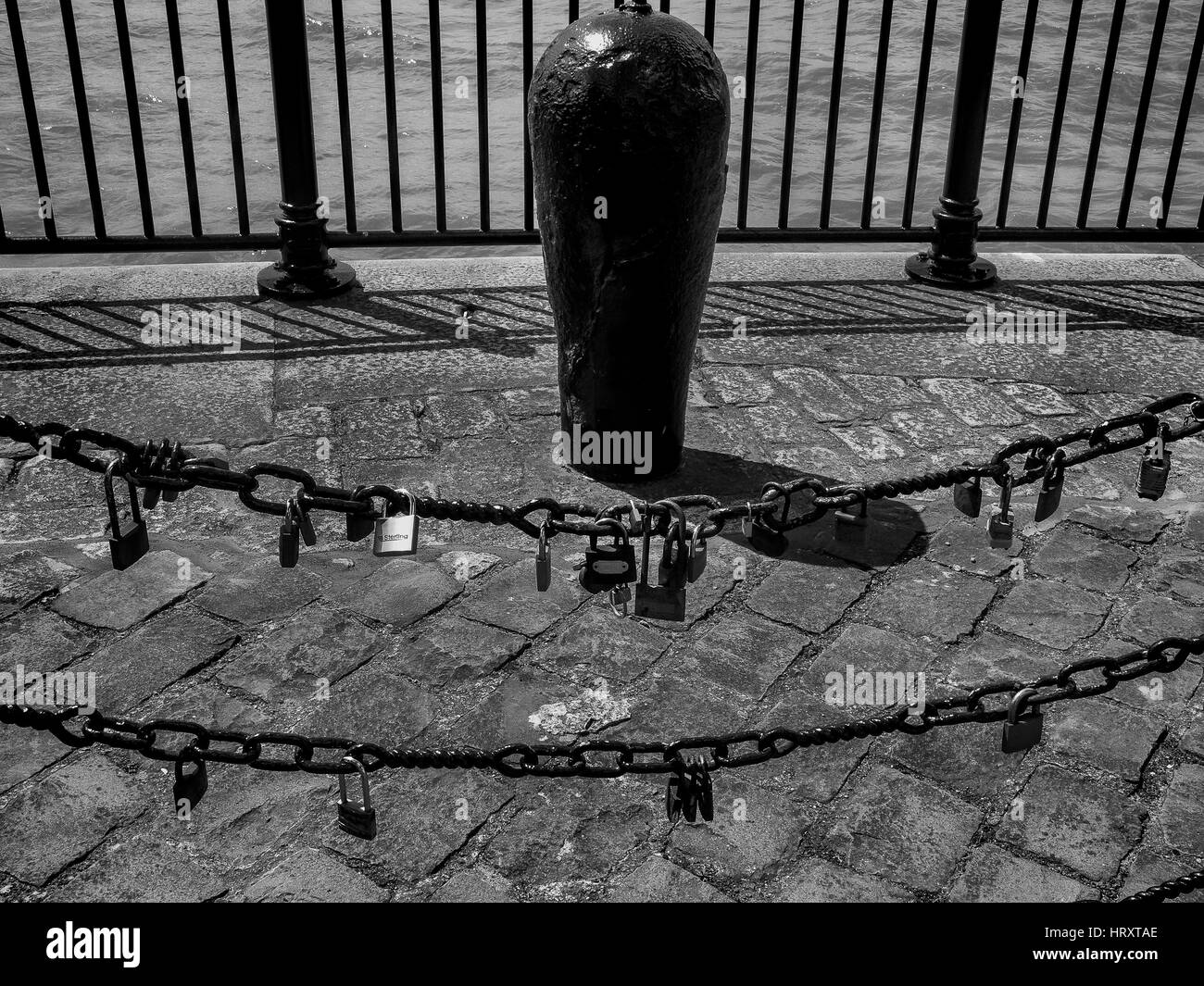 Liverpool waterfront padlocks Stock Photo Alamy