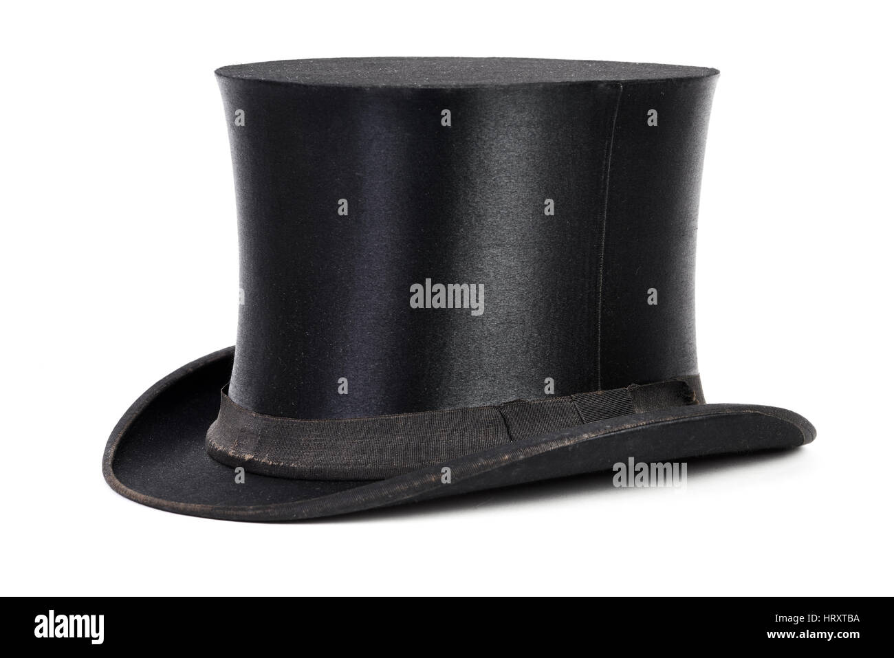 Black top hat isolated on white background Stock Photo - Alamy