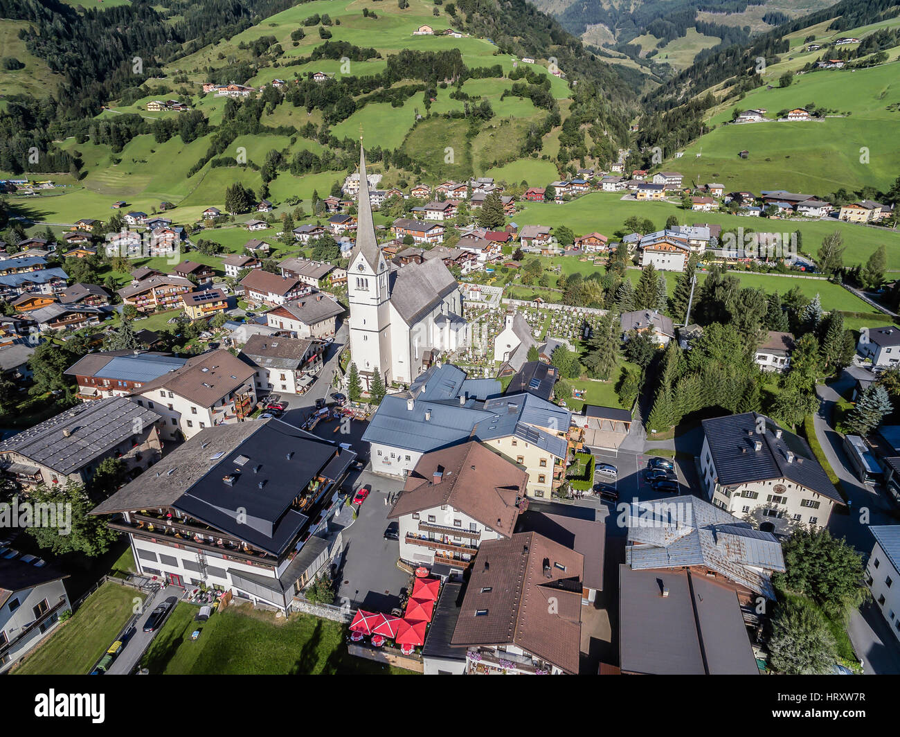 Aerial, Rauris, Apls, austria Stock Photo