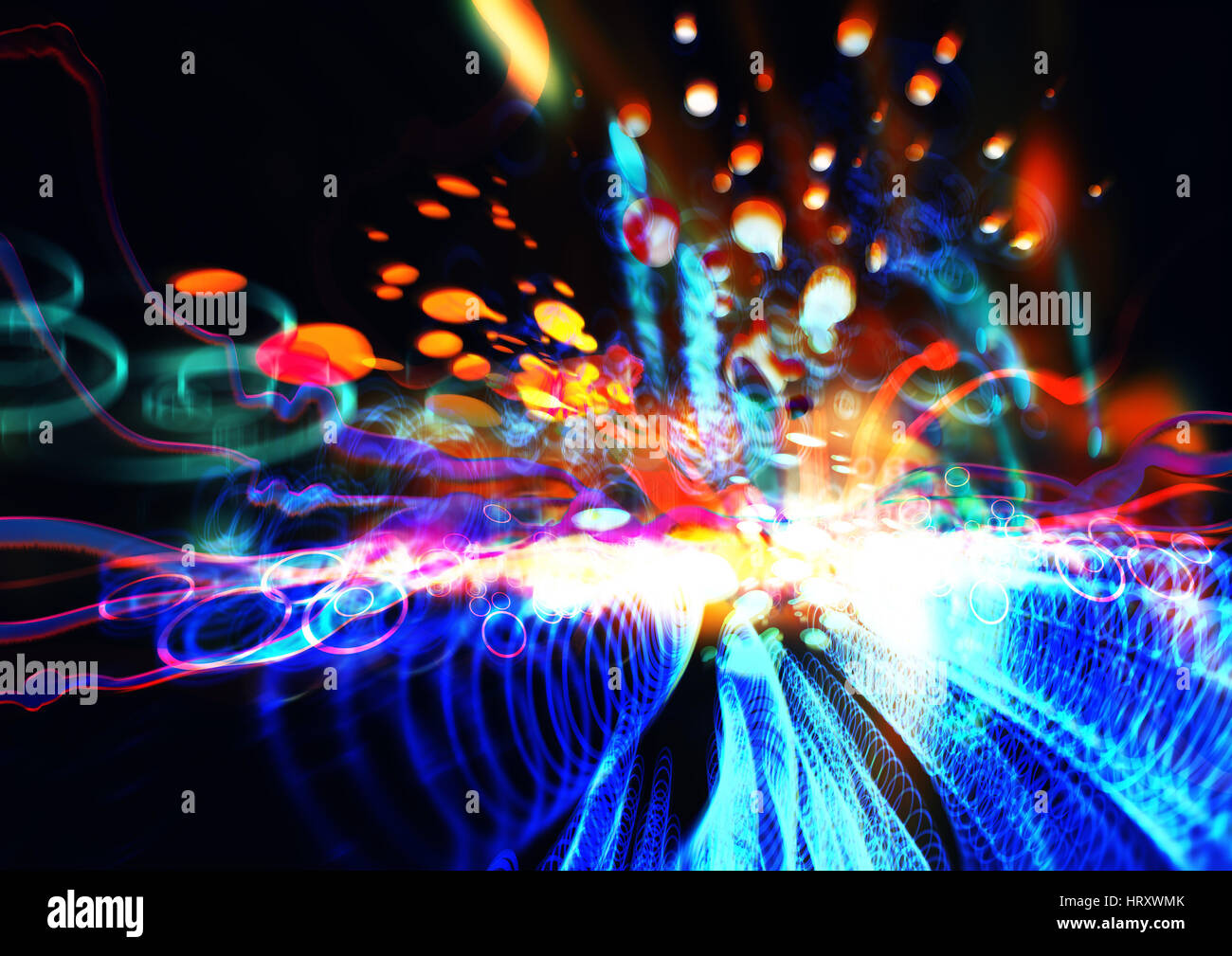 abstract science and technology conecpt,colorful fractal paint and design elements,digital painting Stock Photo