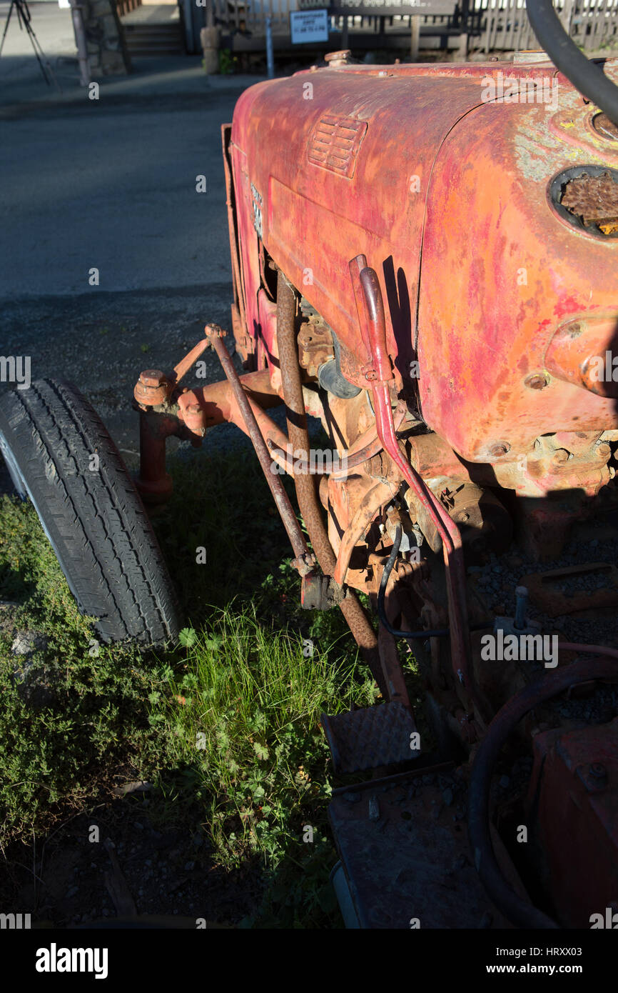Old red international 300 utility tractor at the Hearst Ranch Winery ...