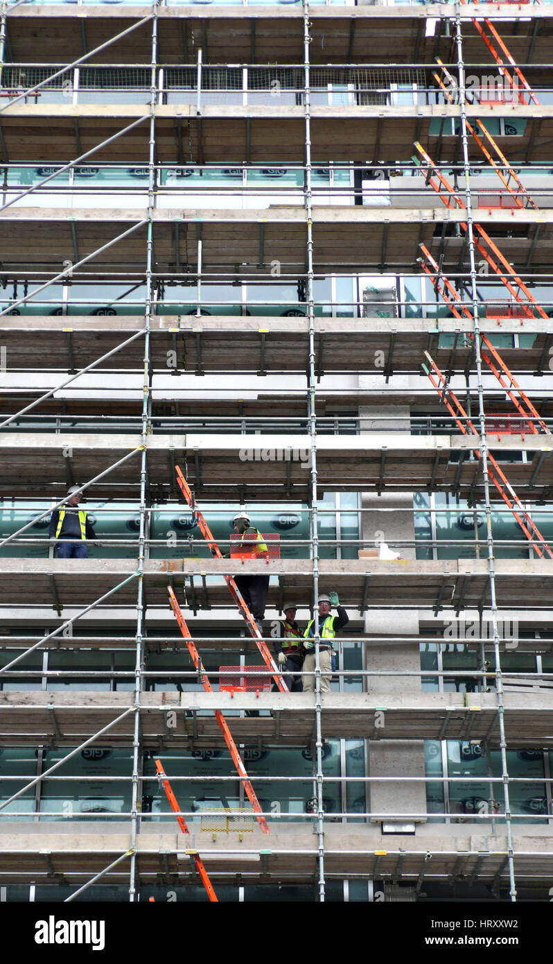 Symmetrical ladders and scaffolding Stock Photo Alamy