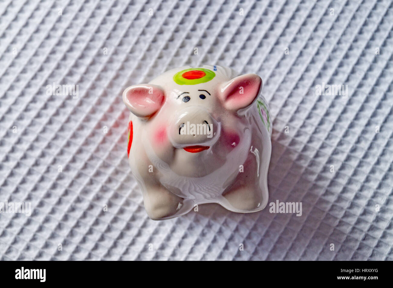 Smiling Little Piggy Bank Stock Photo