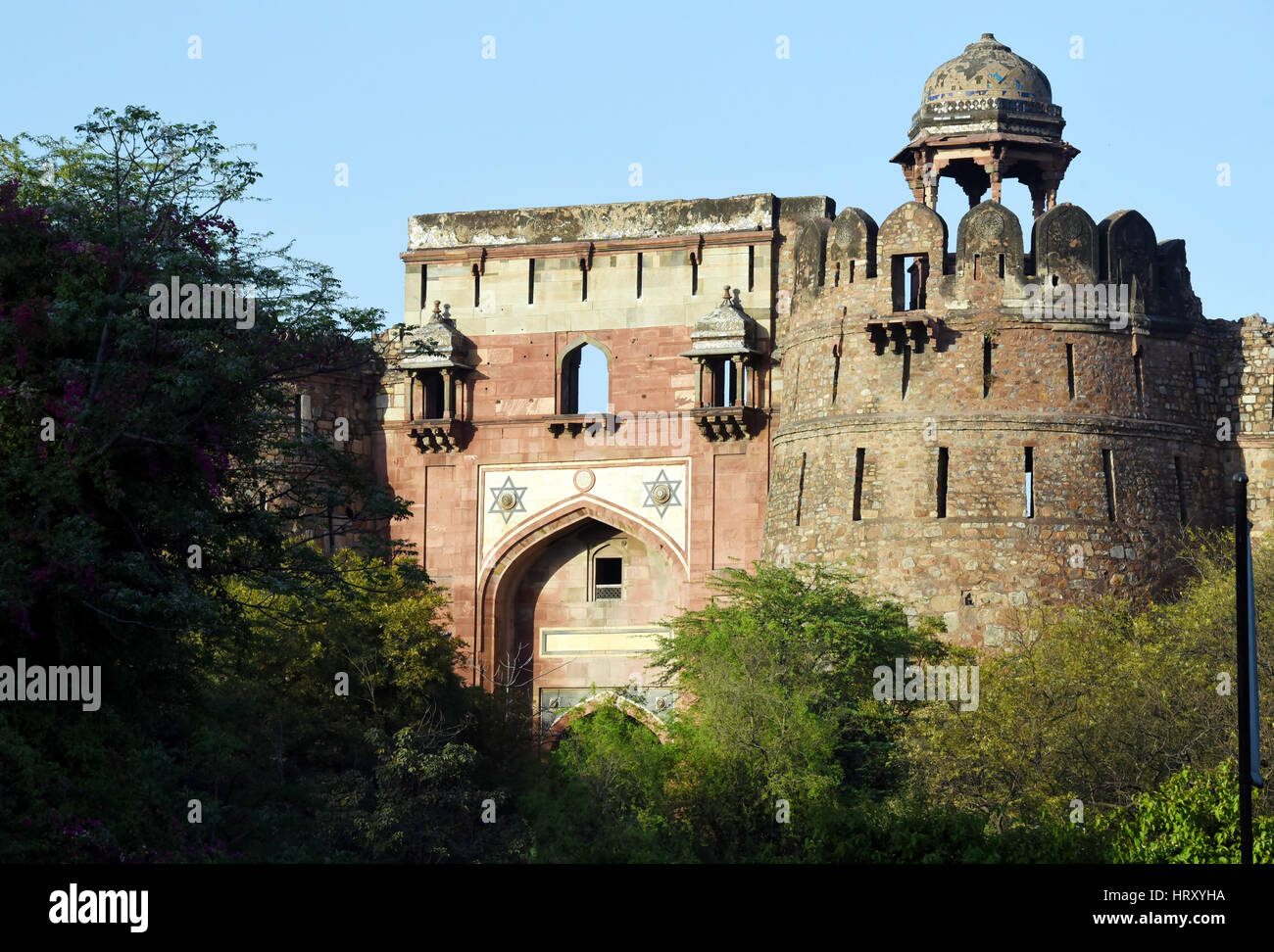Purana Qila (Old Fort) in New Delhi. Purana Qila is a 16th century fort in New  Delhi. Stock Photo