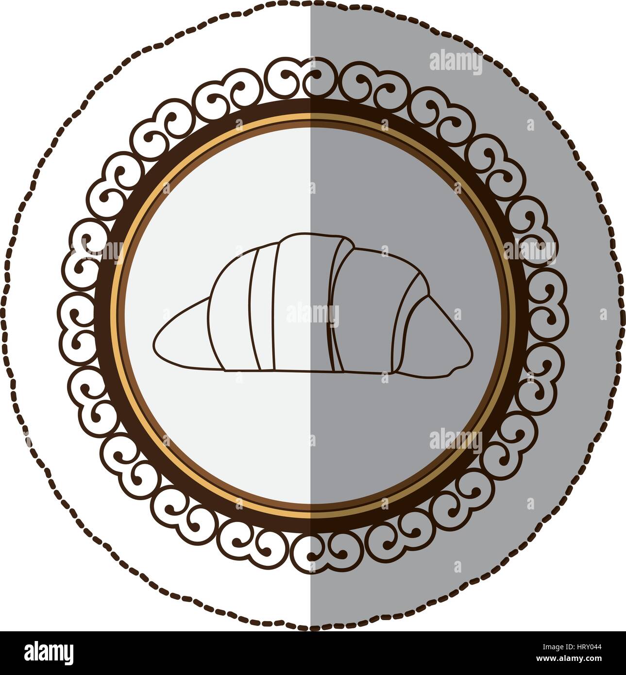 emblem silhouette croissant bread icon Stock Vector Image & Art - Alamy