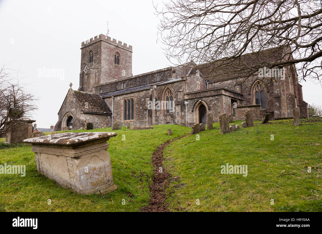 St Mary of the Assumption Church in the village of Market Lavington, Wiltshire, England, UK Stock Photo