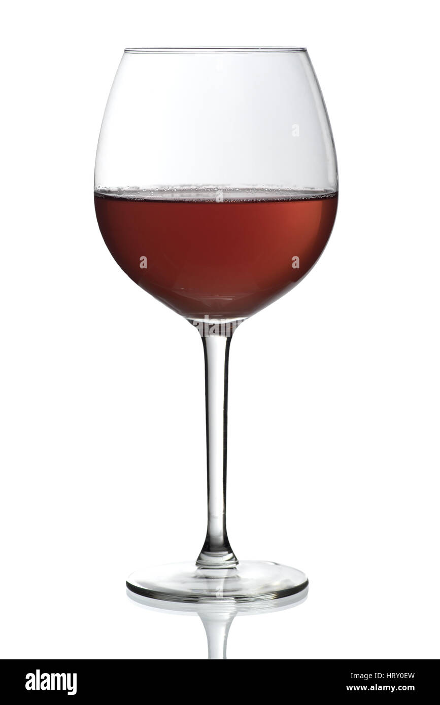 Glass of red wine on isolated white background Stock Photo - Alamy