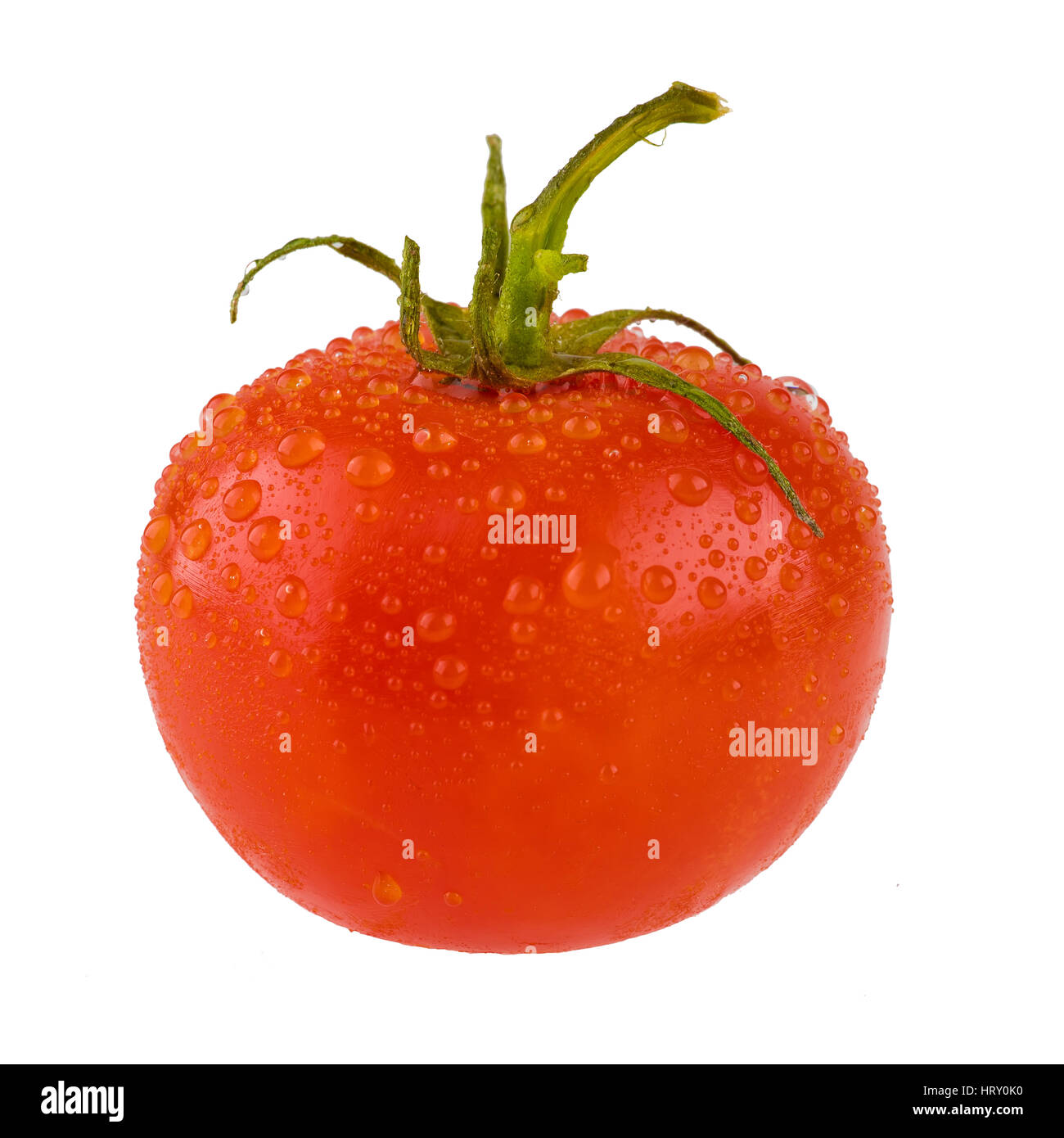 Isolated fresh tomato with water drops on white background Stock Photo ...