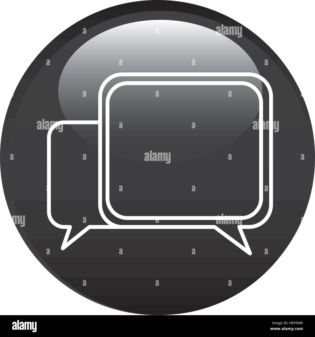 black circular frame with speech icon Stock Vector