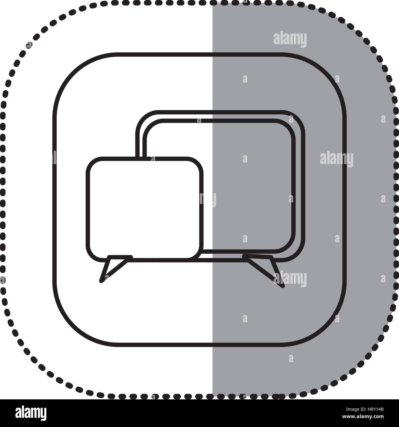 monochrome contour with square sticker ofspeech icon Stock Vector Image ...