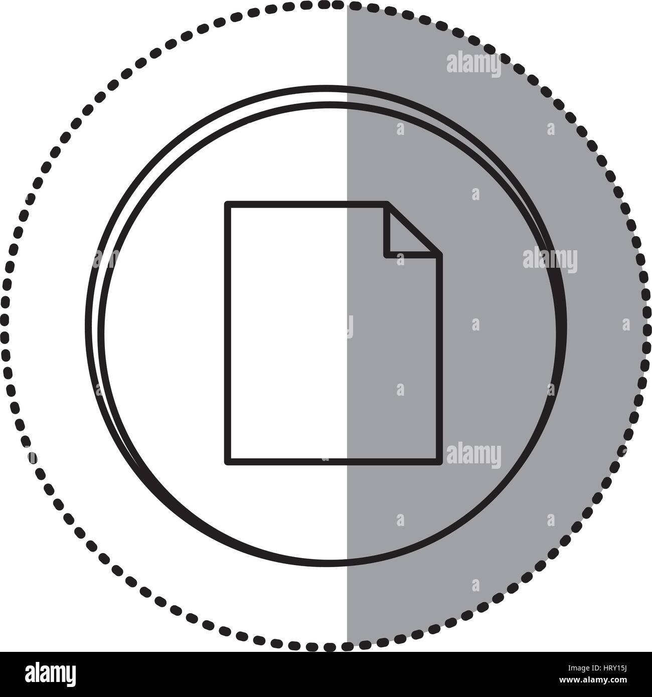 monochrome contour with circle sticker of paper sheet icon Stock Vector ...