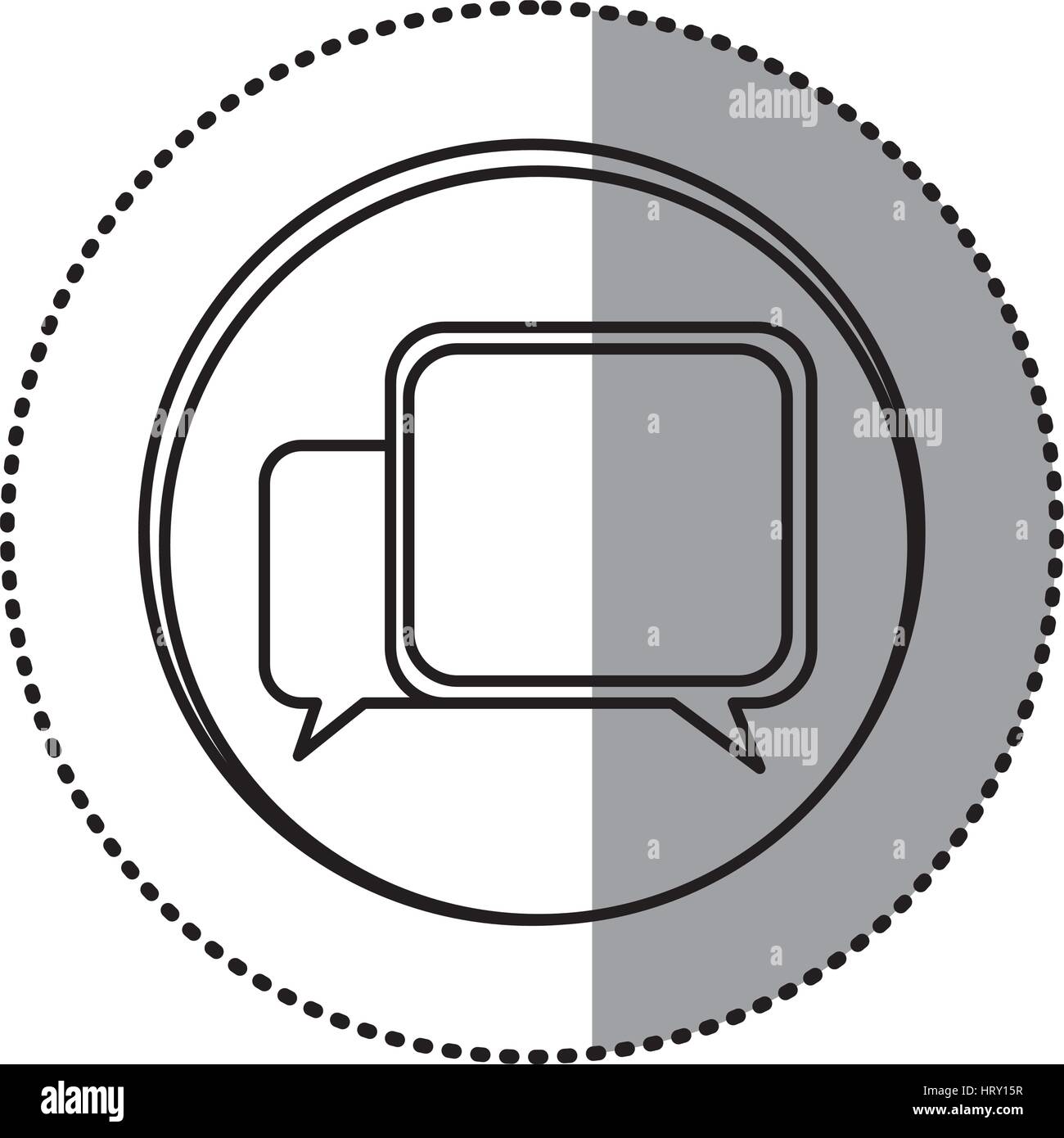 monochrome contour with circle sticker of speech icon Stock Vector ...