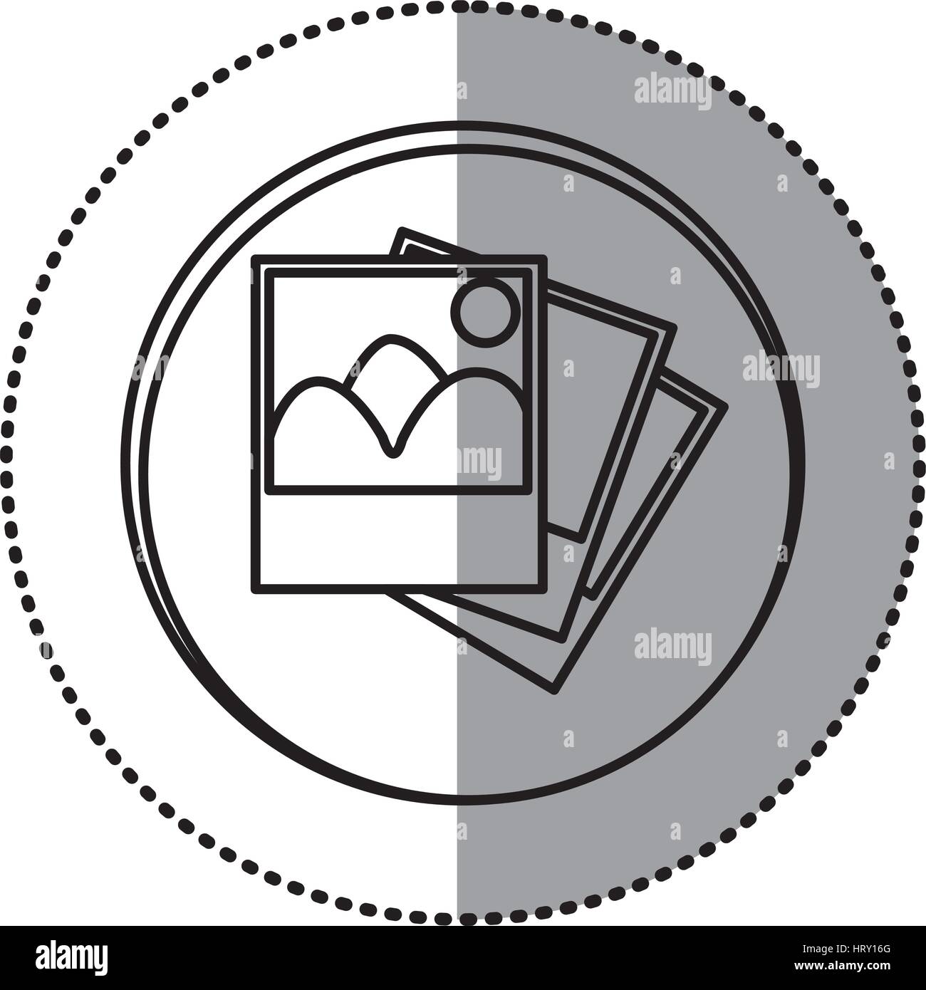 monochrome contour with circle sticker of pictures icon Stock Vector ...